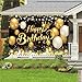 YinQin 180x120 cm Black Gold Happy Birthday Party Backdrops Cloth 71x47 in. Glitter Black Gold Happy Birthday Photography Backgrounds Banners Black Gold Happy Birthday Sign Decorations for Men Women