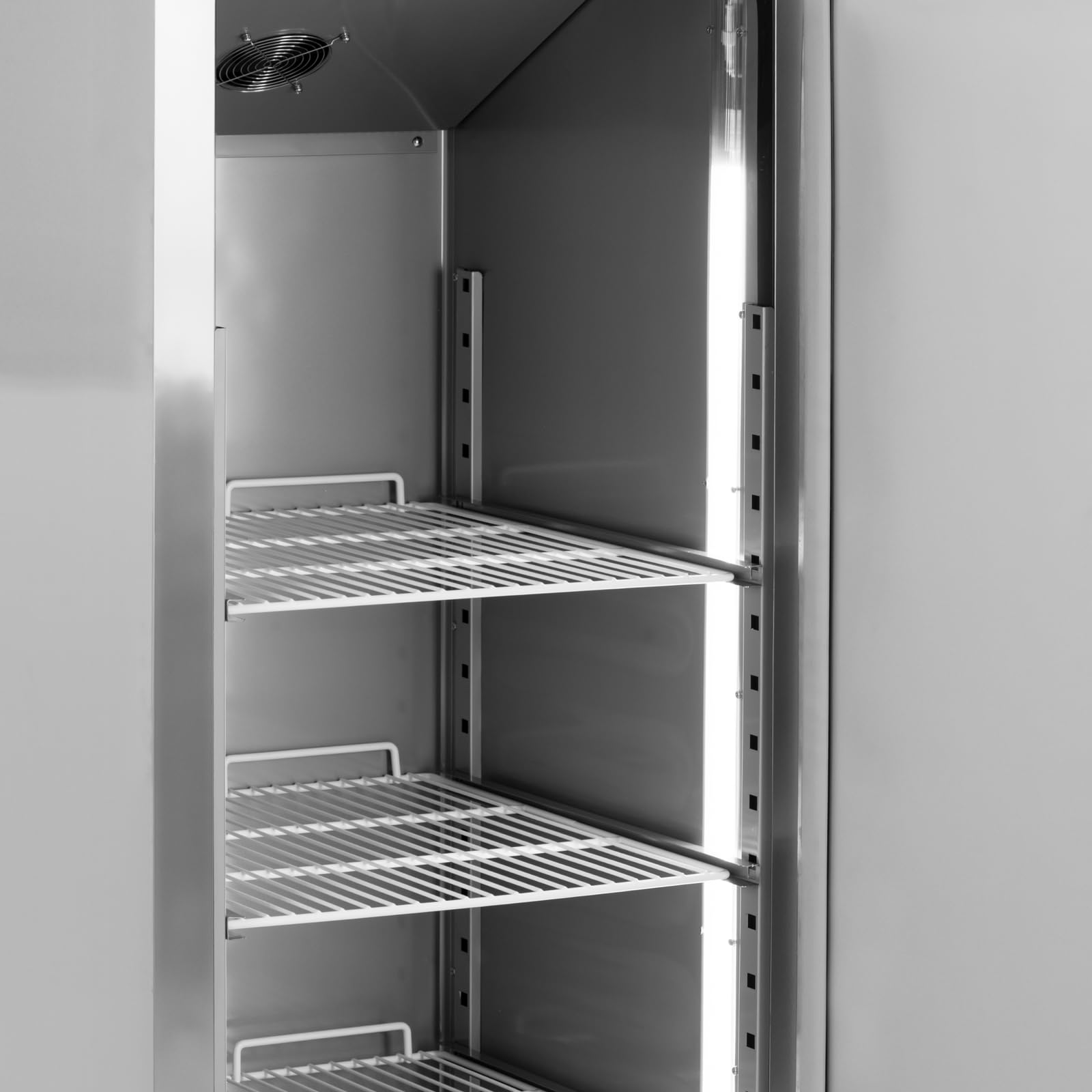 Royal Catering Frigorifero professionale 454 l Acciaio inox 1 porta 4 ruote Serratura porta Armadio frigo Frigorifero verticale Armadio refrigerato Armadio frigo professionale