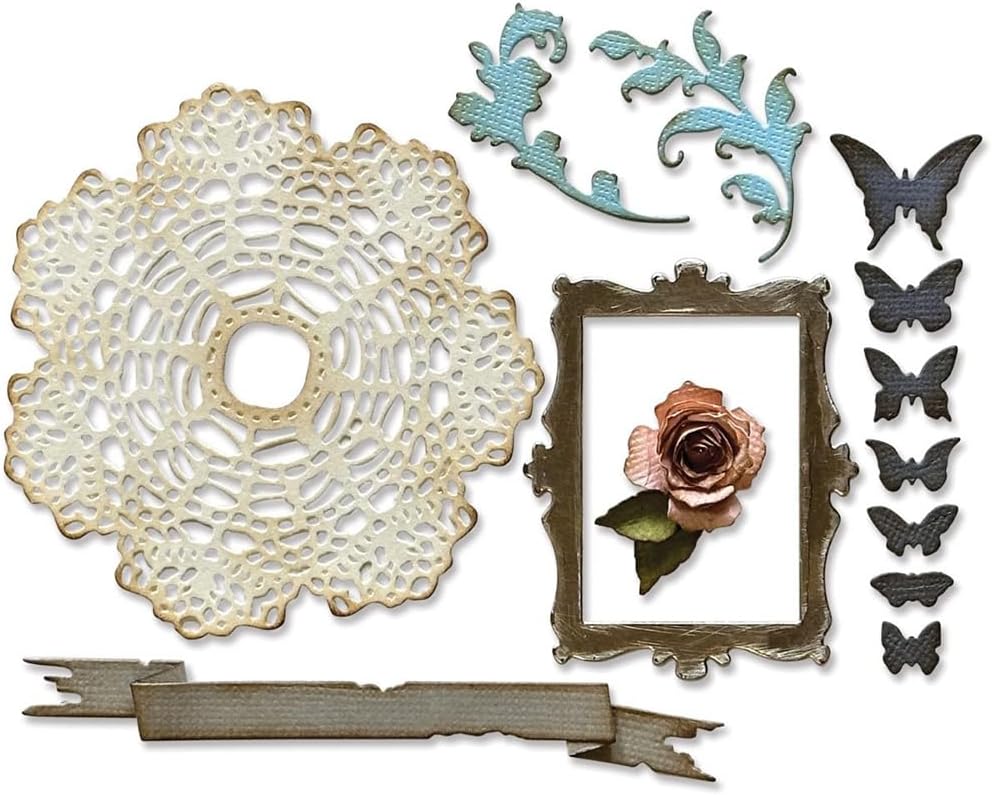 Vault Boutique Dies for Card Making DIY Scrapbooking Butterflies,Rose,Ornate Frame Metal Cutting Dies for Paper Crafting Handmade Crafts Scrapbooking Supplies Embossing Stencil Die Cuts Punch Template