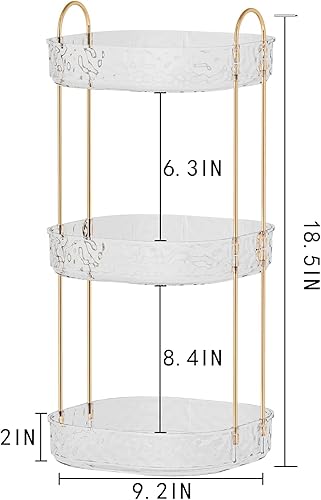 Miniatura 3 de Organizador de maquillaje giratorio 360, organizador giratorio de 3 niveles para el cuidado de la piel, organizadores de perfumes, almacenamiento de