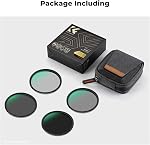K&F CONCEPT 55mm ND4, ND8, ND64, ND1000 Kit d'objectif pour caméra Lens+ Filter Pouch (Nano-X Series)