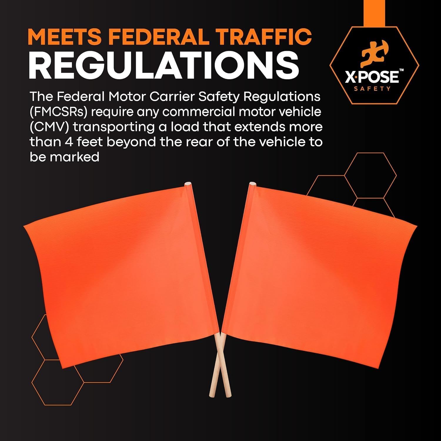 Xpose Safety Orange Vinyl Safety Flags 18" x 18" with 24" Wooden Staff, 2 Pack – High Visibility Warning Flags for Road Work, Traffic Control, Parking Lots & Emergency Response — Amazon image 7