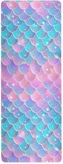 Dreamy Fish Mermaid Scales Yoga Mat Non Slip Thick Kids Eco Friendly Rubber Workout Foldable Yoga Mat Women Exercise
