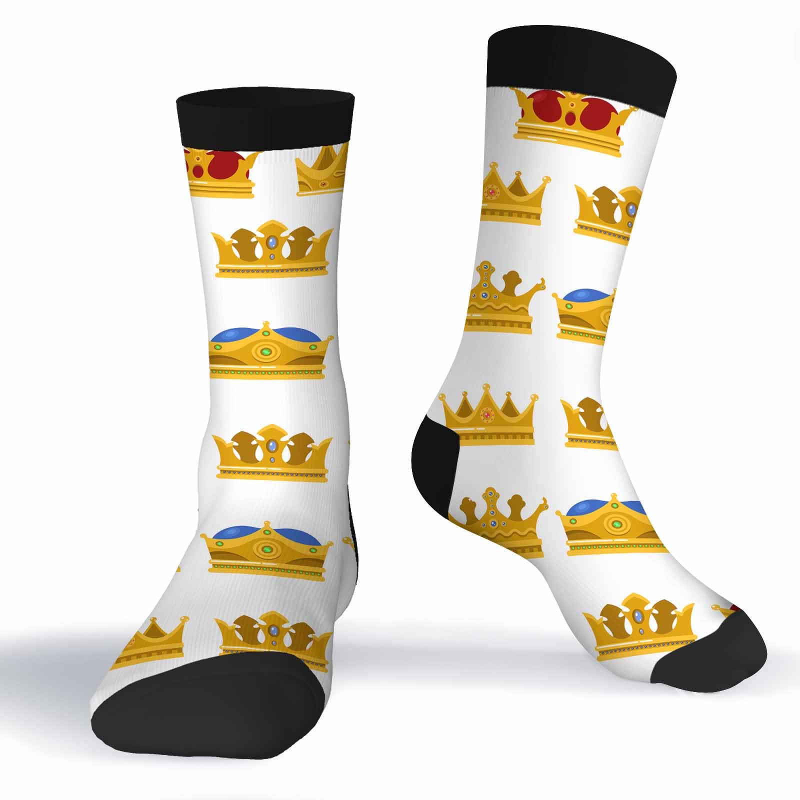 Muntayson Crown Unisex Cushioned Crew Athletic Socks Men & Women Moisture Wicking Breathable Performance