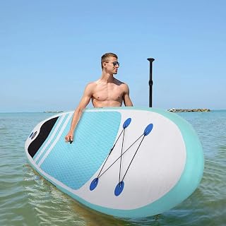 LANGWEI Inflatable Stand Up Paddle Board, Youth & Adults Surfboard for Paddling, Wide Stance Non-Slip Fin Paddle Board with Premium SUP Accessories & Carry Bag