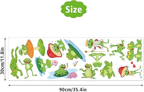 Miniatura 3 de Lindas calcomanías de pared de ranas impermeables de hongos para sala de estar cuarto de bebé baño decoración de despegar y pegar