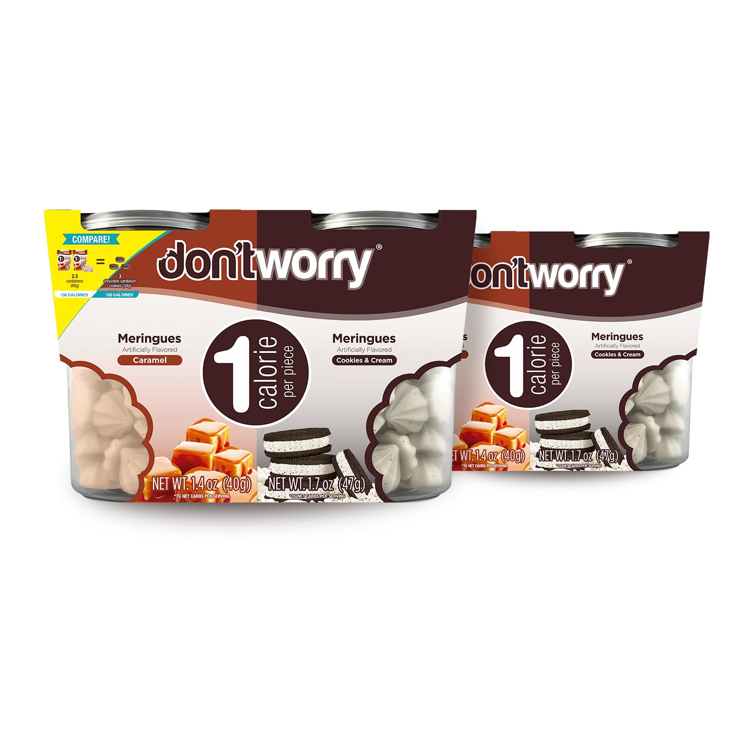 Amazon.com: Don't Worry Keto Friendly Meringue Cookies 4 Pack - 2pz ...