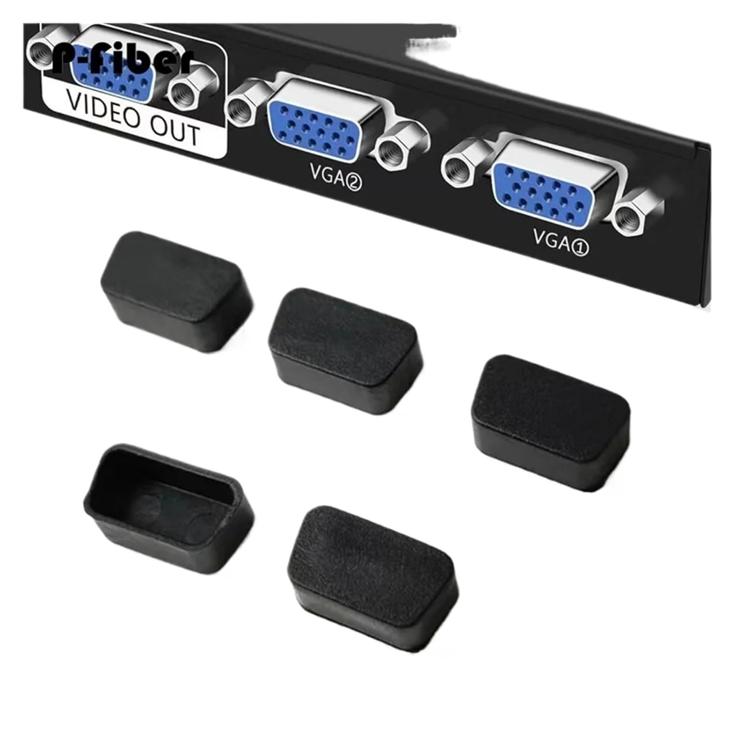 [500 pcs COM protective cover VGA DB9 DB15 female dust plug computer hdb15p dust cover](Black)
