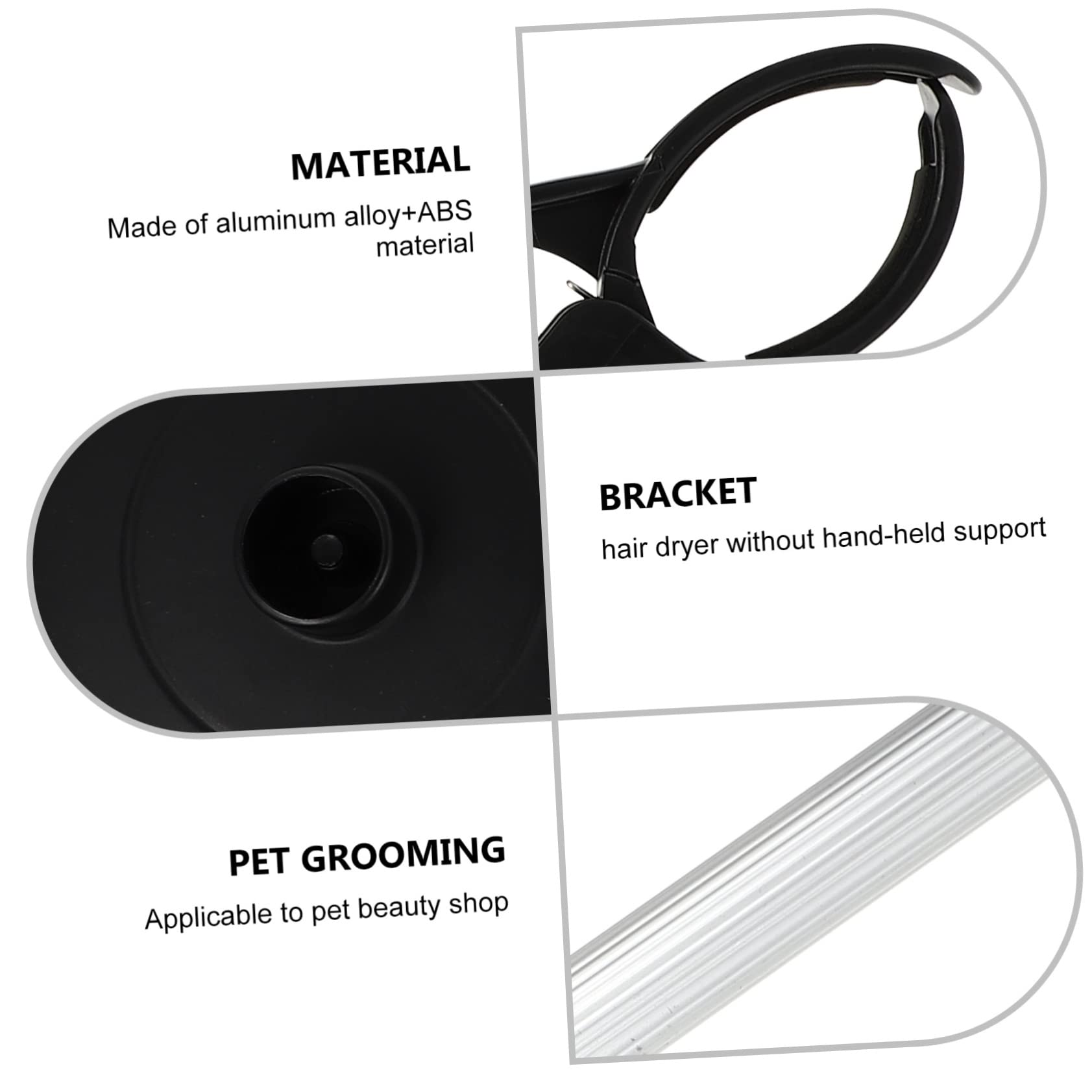 Alipis Supporto Asciugacapelli Rotante 360° Nero in Abs, Pp e Lega | Montaggio Semplice, Uso senza Mani, Struttura Regolabile per Styling e Asciugatura