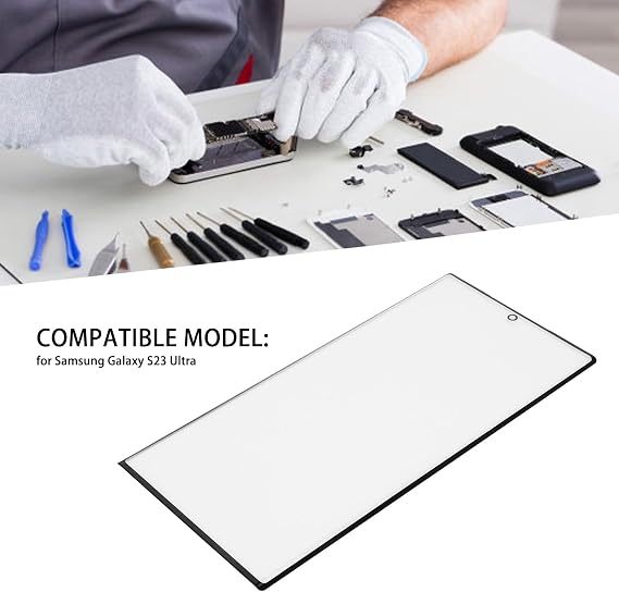 S23 Ultra Screen Replacement Kit Premium Tempered Glass Front Outer Lens with Full Repair Tools Set for DIY Phone Repair Enthusiasts