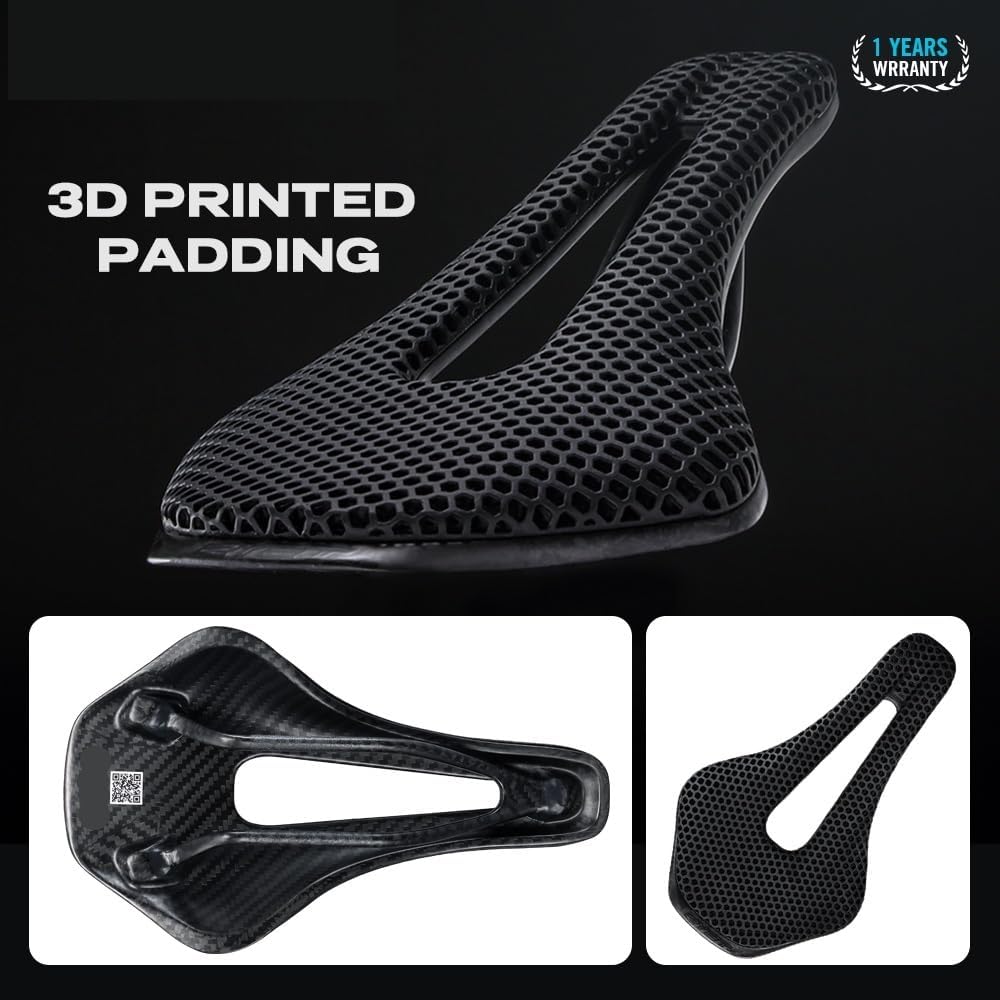 3D Printed Bike Saddle Carbon Fiber Ultralight Hollow Comfortable Breathable MTB Mountain Road Bicycle Cycling Seat