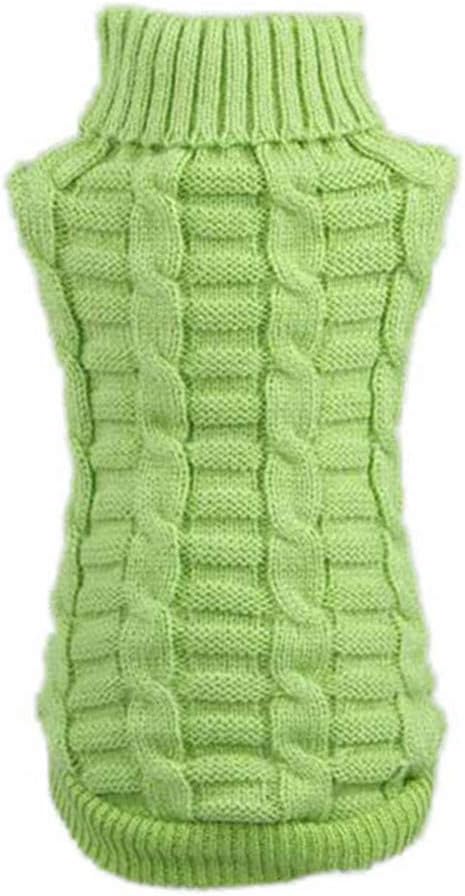 Pets Sweater,Han Shi Clearance Dog Puppy Classic Sweatshirts Hign Neck Warm Clothes Coats (Green, XL)