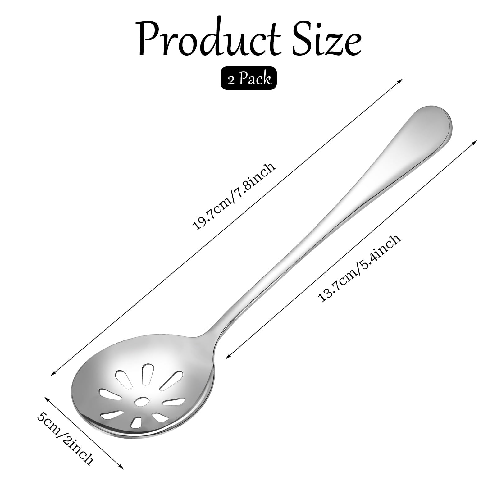 Buy 2 Pcs Slotted Serving Spoon Stainless Steel Slotted Spoons