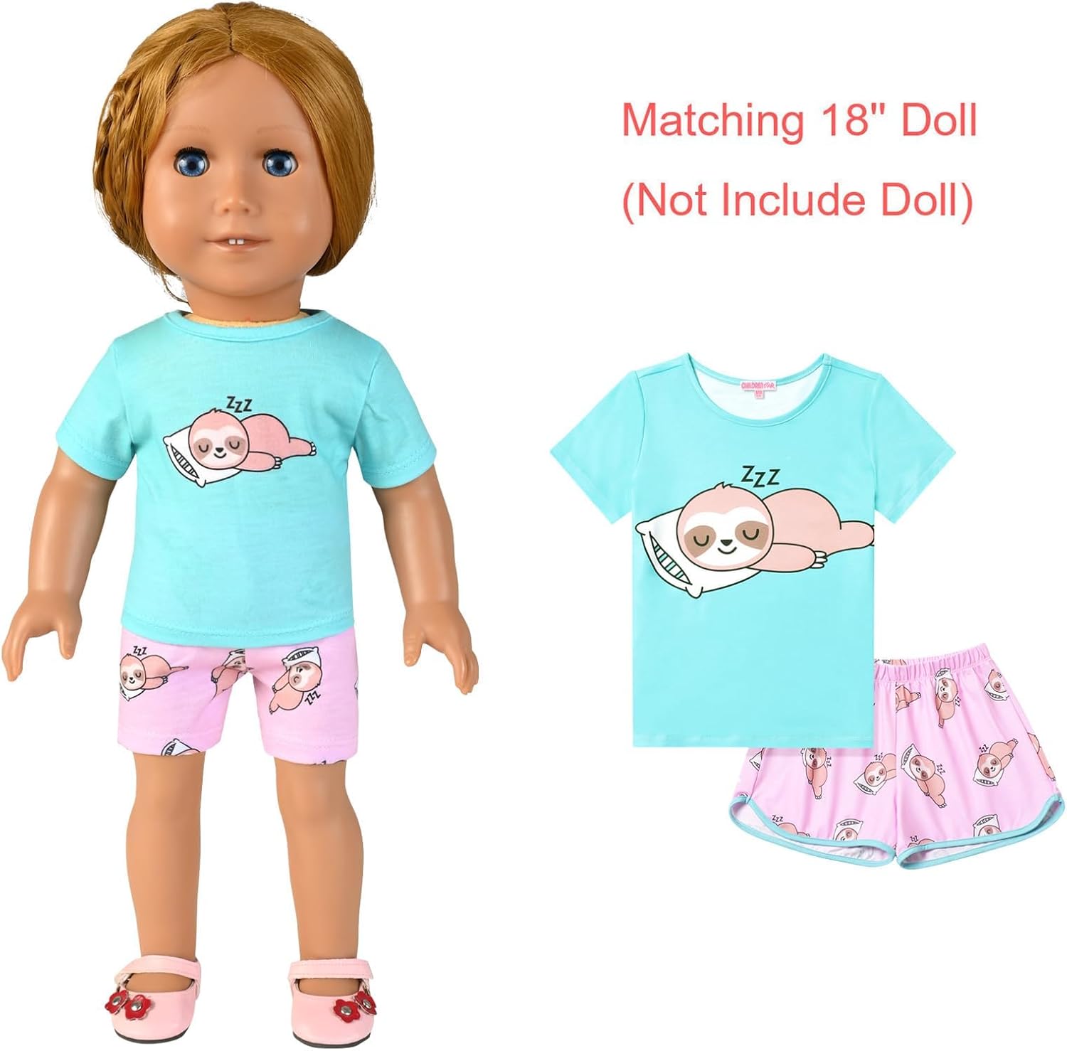 CHILDRENSTAR Matching Girls&Dolls Pajamas Summer Pjs Set Short Sleeve Sleepwear - Image 7