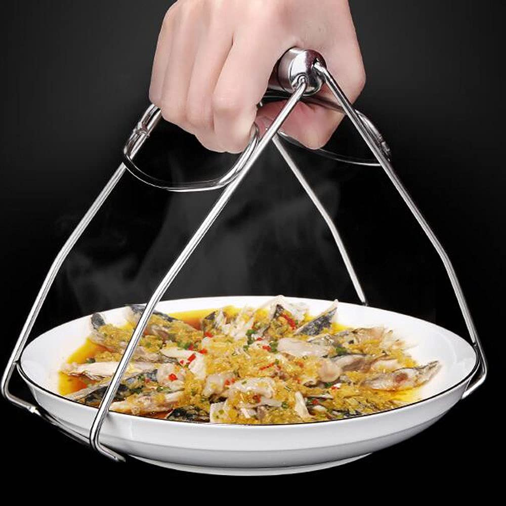 Pinces de Cuisine en Acier Inoxydable Robuste, Convient pour la Cuisine, Taille : 18,4 cm x 7,6 cm x 9 cm, 1 pièce.