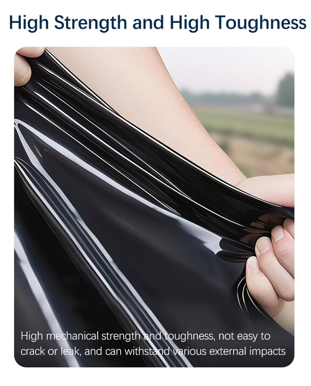 Telo per Laghetto Esterno in HDPE, Spessore 0,2 mm, Telo Nero Pieghevole per Laghetto di Grandi, Rivestimento Impermeabile Resistente agli Strappi per Acquacoltura(10x20m)