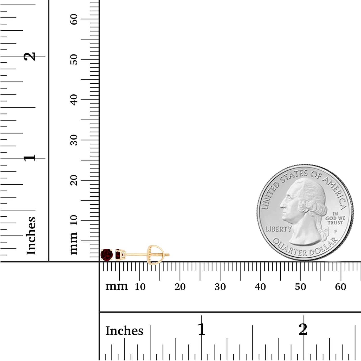 14K Gold Plated 925 Sterling Silver Hypoallergenic 3mm Round Genuine Birthstone Solitaire Screwback Stud Earrings - Image 4