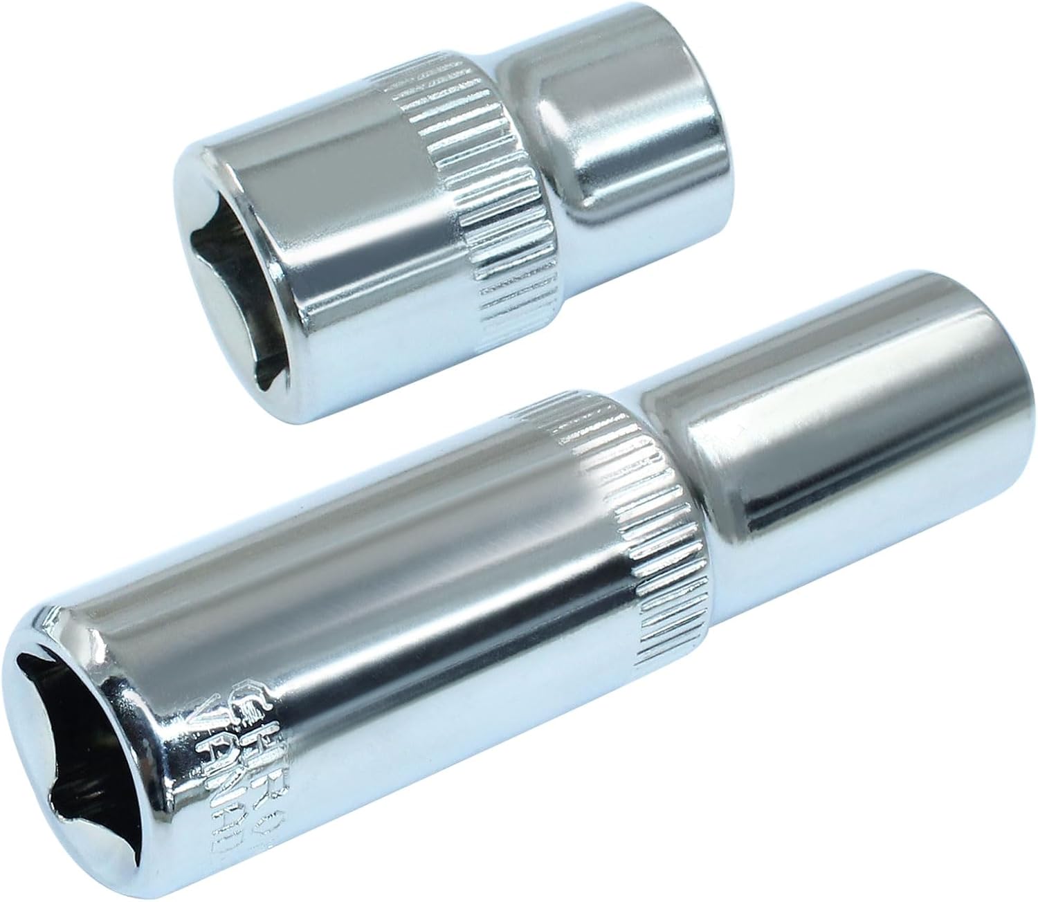 4 Pcs 3/8 Inch Drive 10mm Shallow & Deep Socket Set, 6 Point Chrome Vanadium Steel Metric Sockets, Mirror Finish