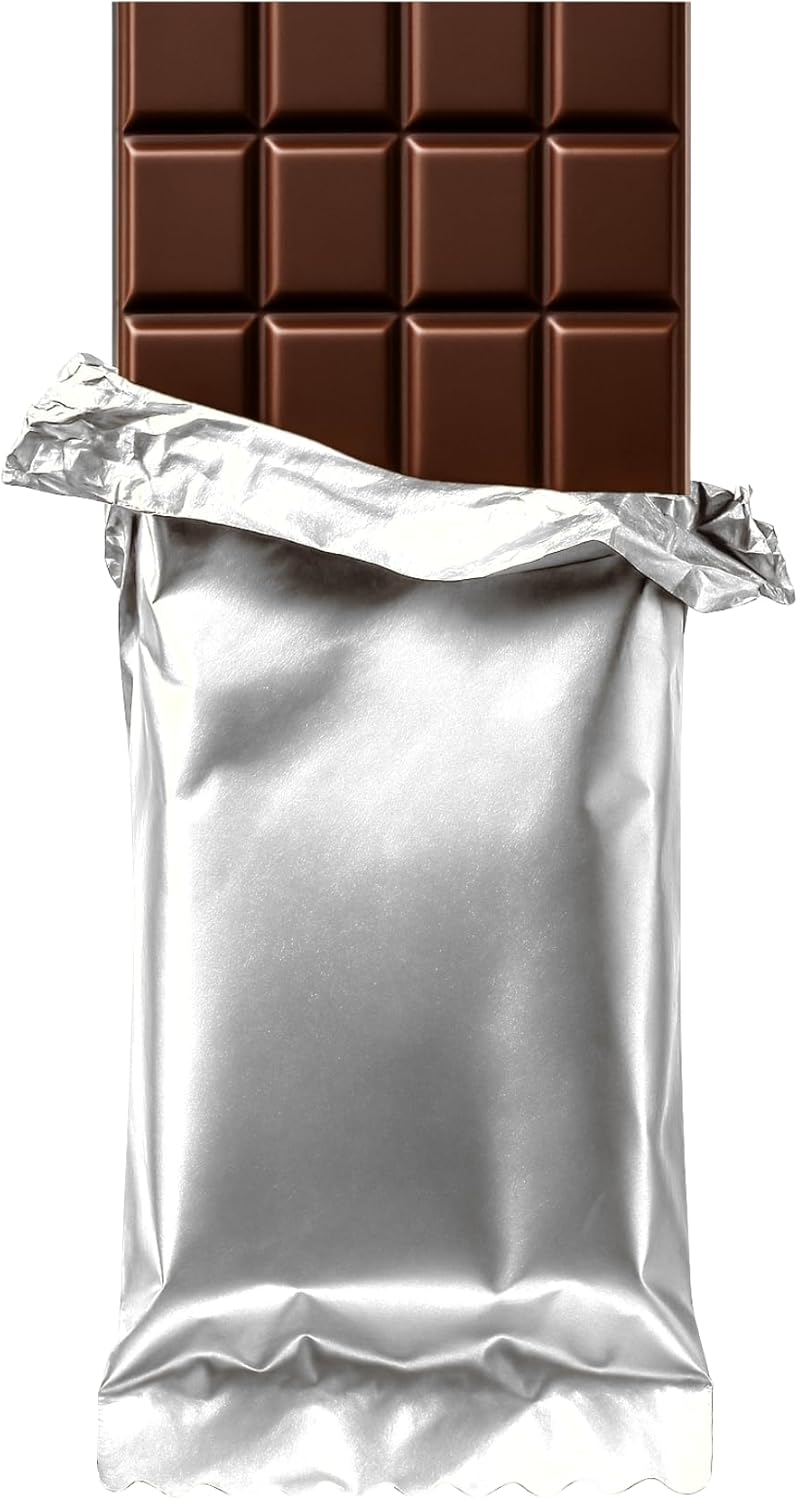 Foilman - Heat Seal Bags (Metallized) For Chocolate Bar Wrapping With Tear Notches - 100 Pack (3 1/4 x 5 1/4, Silver)