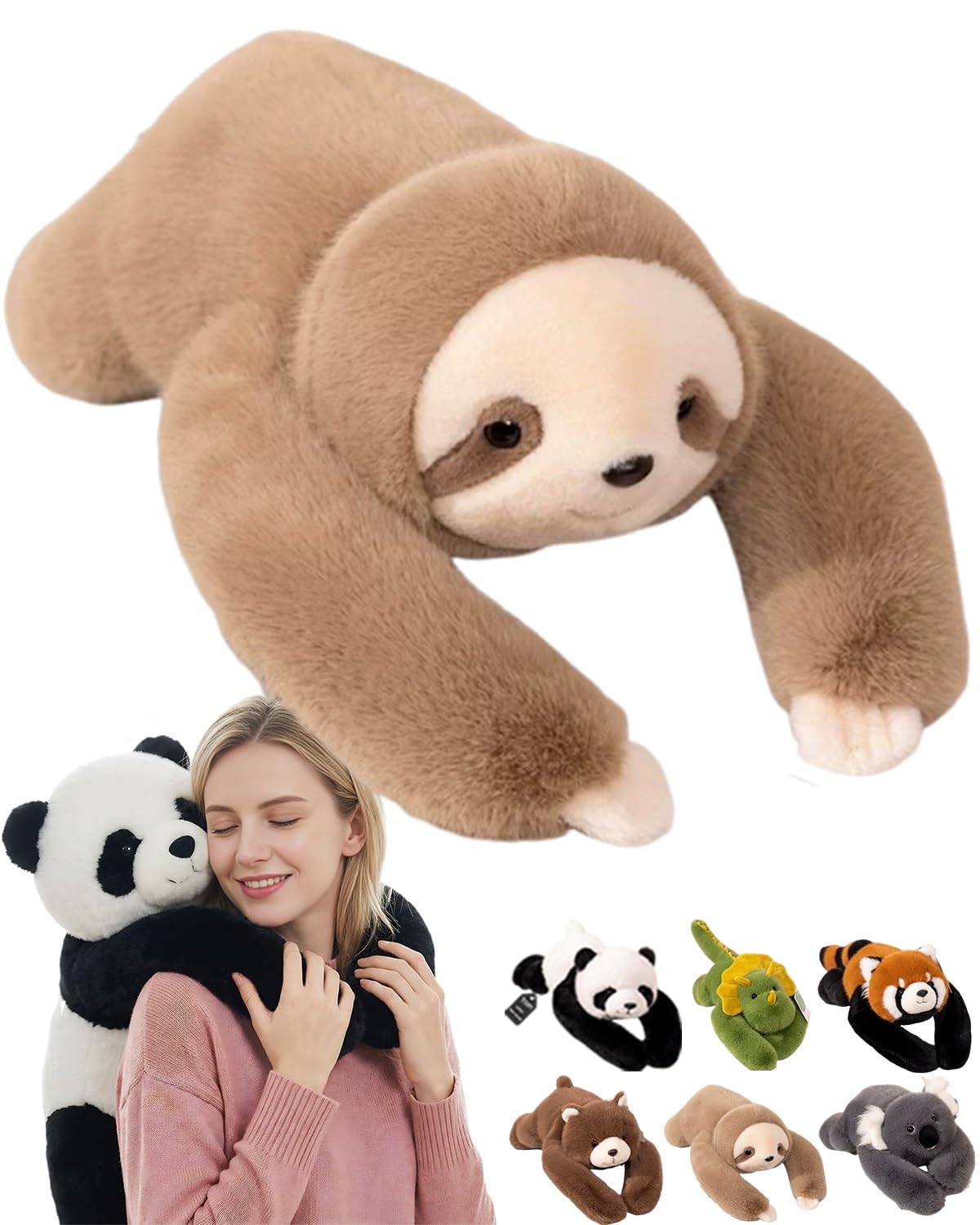 Stuffed Animal, Giant Panda Animals Stuffy, Big Plush Hugs and Cuddles, Hugging Sloth Stuffies, Chubby Long Arms Bear Pillow for Adults, Soft Huggable