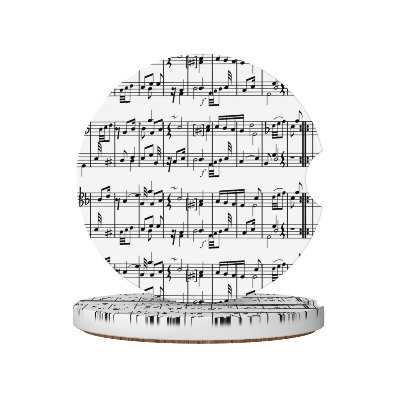 Music Notes Musical Note Symbol Illustration, Car Cup Holder Coasters 2 Pack, Absorbent Ceramic Car Coasters with Non Slip Cork Base