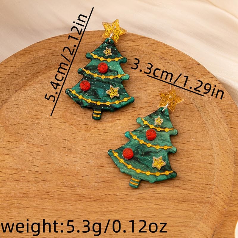 Acrylic Christmas Tree Drop Dangle Earrings - Colourful Holiday Jewelry for Women - Image 4