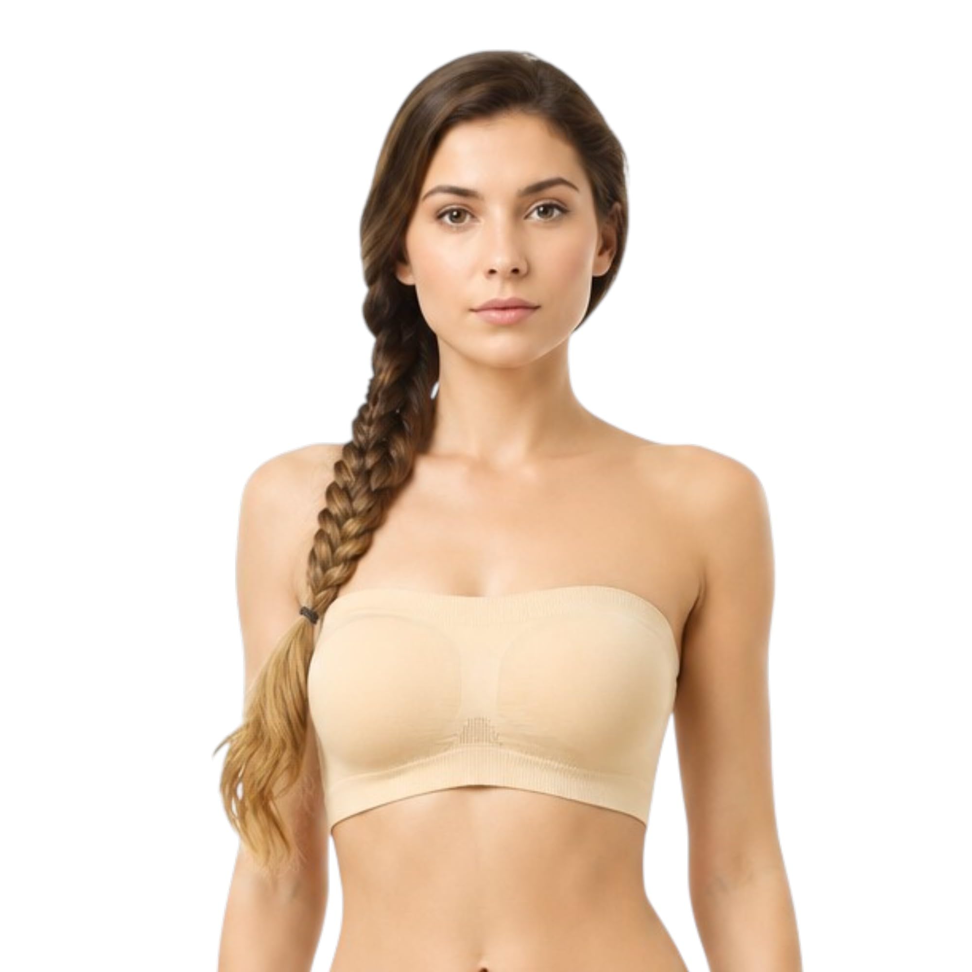 Women's Strapless Seamless Tube Bra | Wireless Padded Bandeau Bra | Non-Slip Stretch Tube Top Bra, Party & Off-Shoulder Dresses-image-22