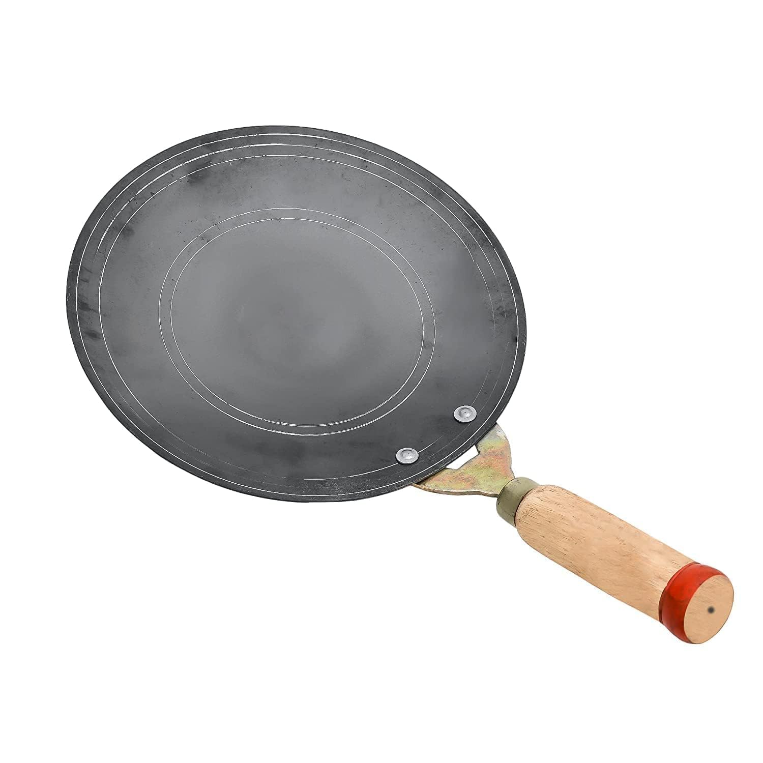 Mehtatextile Iron Tawa with Double Nails and Wooden Handle for Healthy and Hassle-Free Cooking of Roti, Chapati, Paratha, and Fulka - Made in India 1 PES (B0D585VH44) Amazon Price History, Amazon Price Tracker