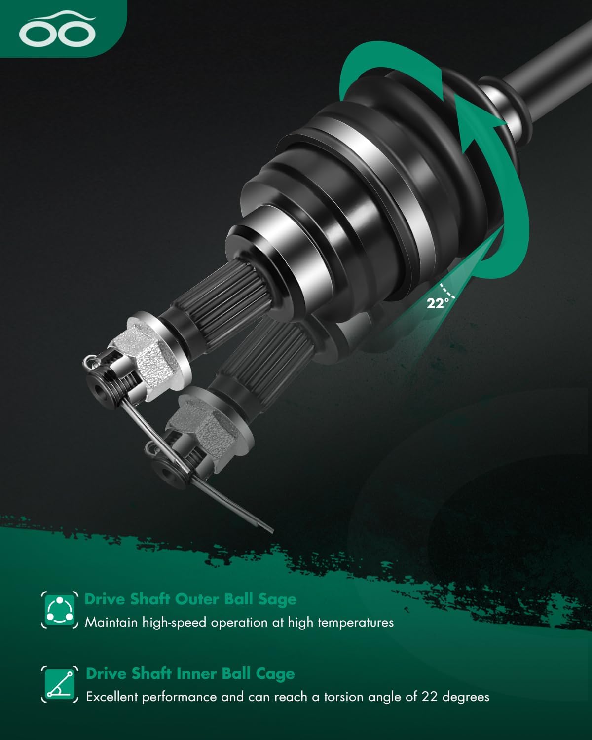 SCITOO CV Axle Drive Shaft Assembly 2000-2005 fits for Honda Rancher 350 Front Left Right