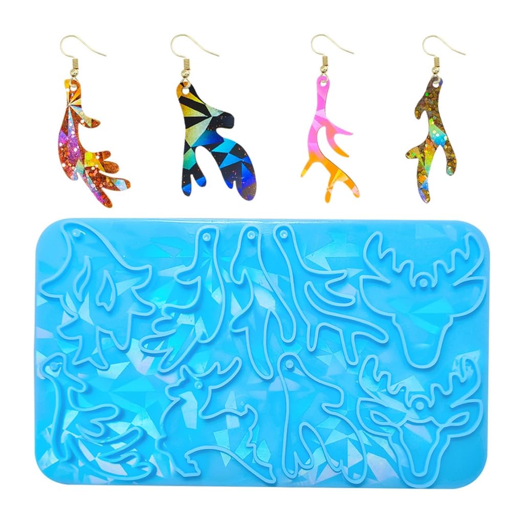 Moule en silicone HY pour Noël, motif cerf/élan, pour fondant, chocolat, décoration de gâteaux, outils de décoration, tête de cerf 3D, moule en résine, argile polymère