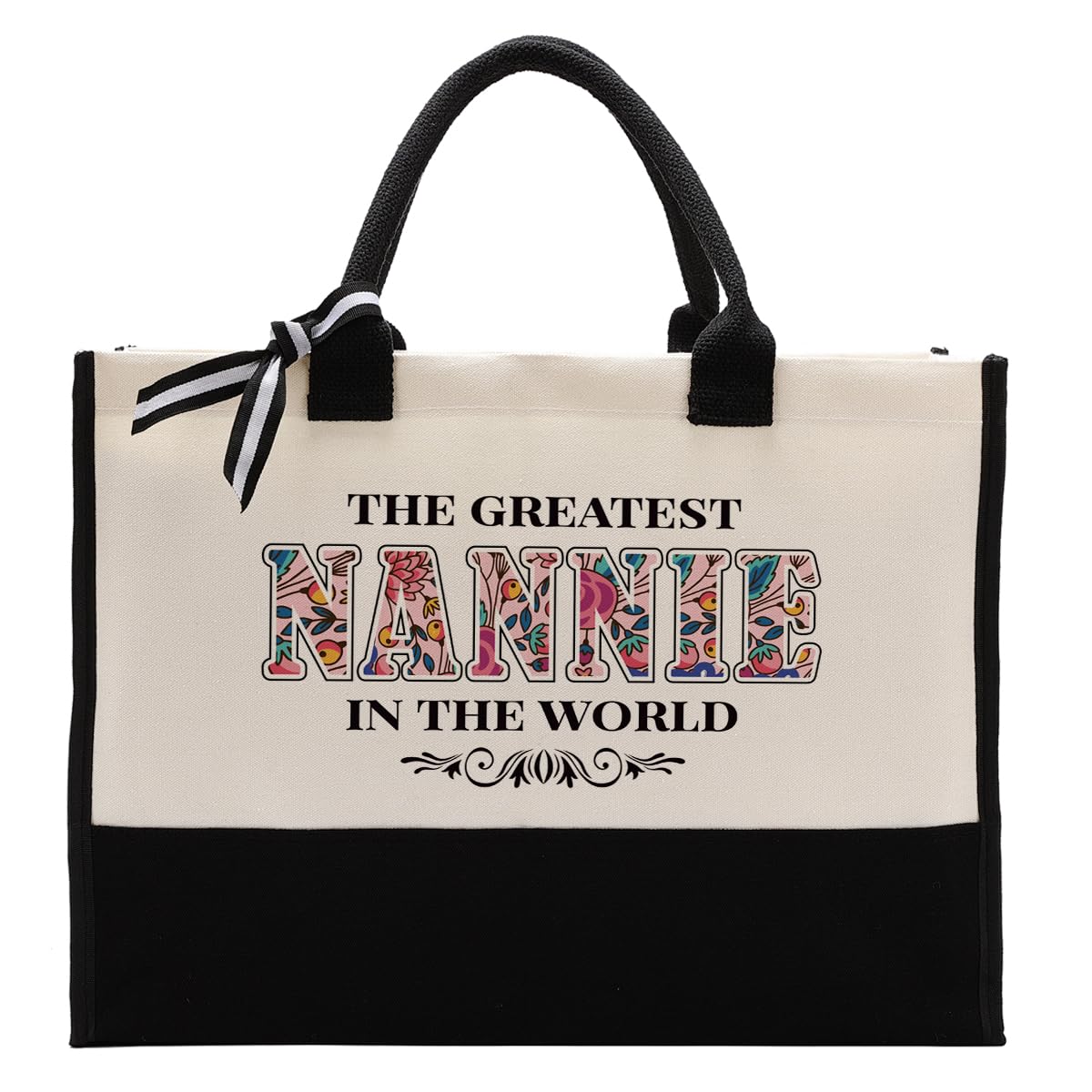 Nannie Gift for Mother's Day, Canvas Tote Bag for Gifting, Nannie Cotton Canvas Tote Bag, Shoulder Beach Bag, Novelty Present for Nannie, Nannie