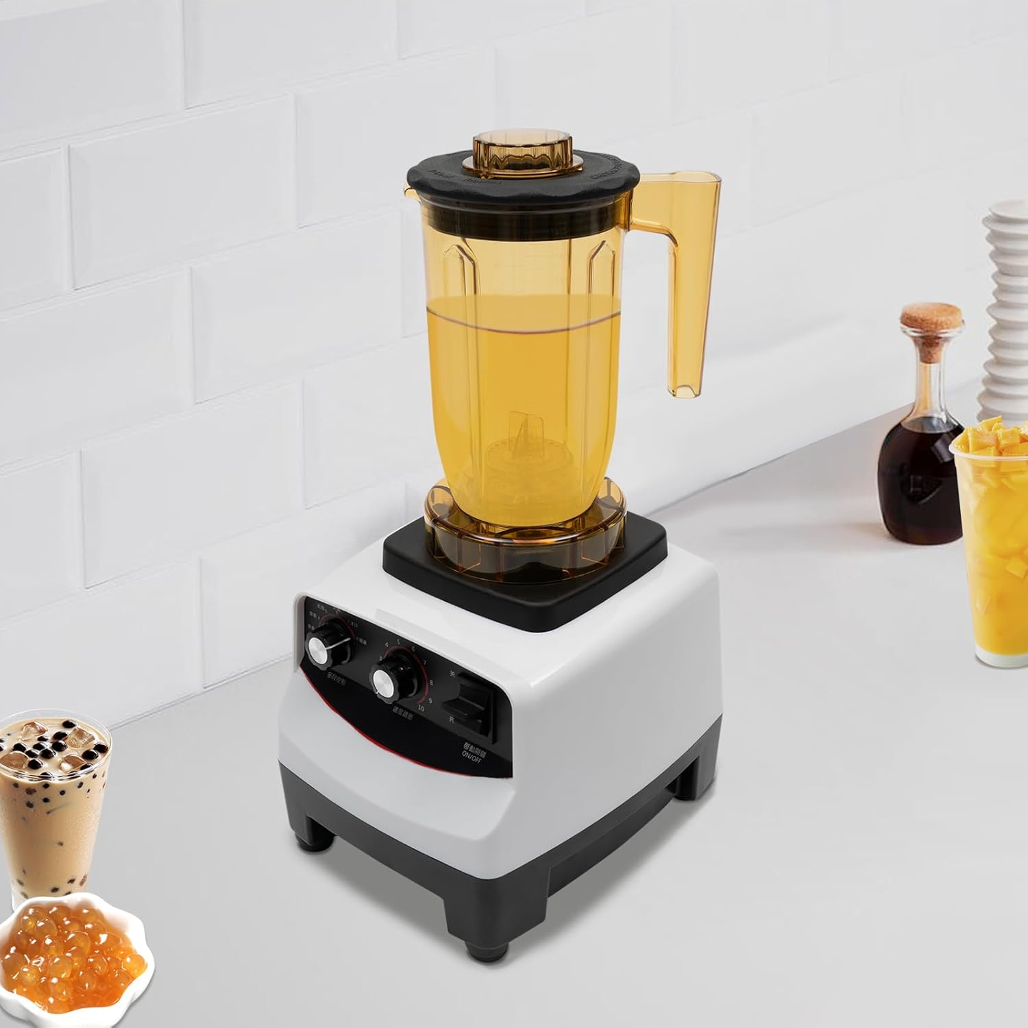 Tea Brewing Machine Bubble Tea Machine 1200ml Multifuction Food Blender 1800W Shaking Machine Smoothie Maker Brew Cream Milk Shaker