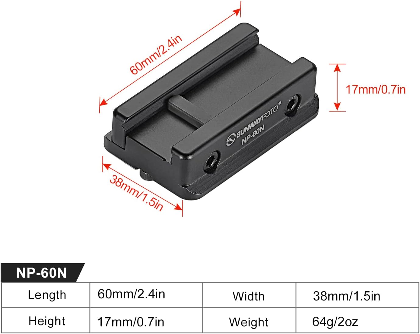 Picatinny Arca-Swiss Tripod Dovetail Adapter Mount Arca/RRS Compatible, 2509 - Image 9
