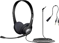 Vista 1 de Cyber Acoustics Auriculares estéreo (AC-204), estéreo de 0.138 in y adaptador Y, hogar, aula escolar K12 y educación
