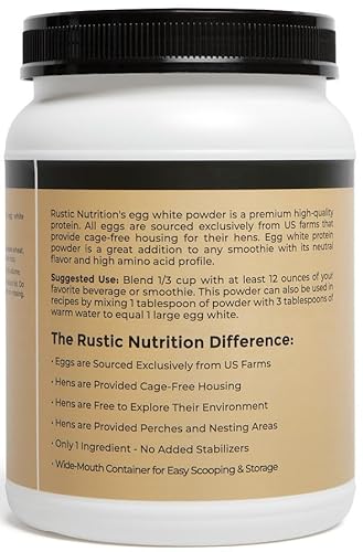 image for Rustic Nutrition, Cage-Free Egg White Protein Powder, Made in USA from