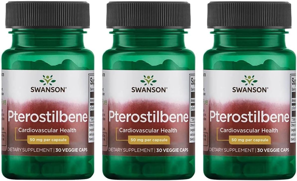Swanson Pterostilbene 50 mg 30 Veg Caps 3 Pack