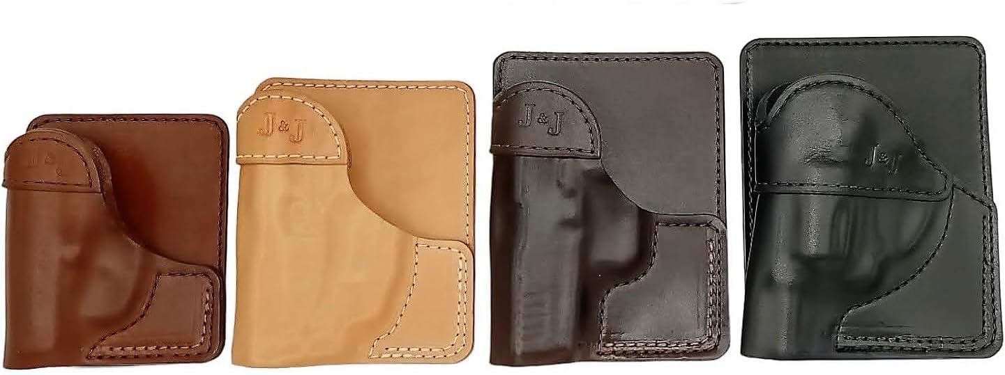 J&J Formed to Fit Smith & Wesson Bodyguard 2.0 380 Wallet Style Premium Leather Rear/Cargo Pocket Holster -Right Hand