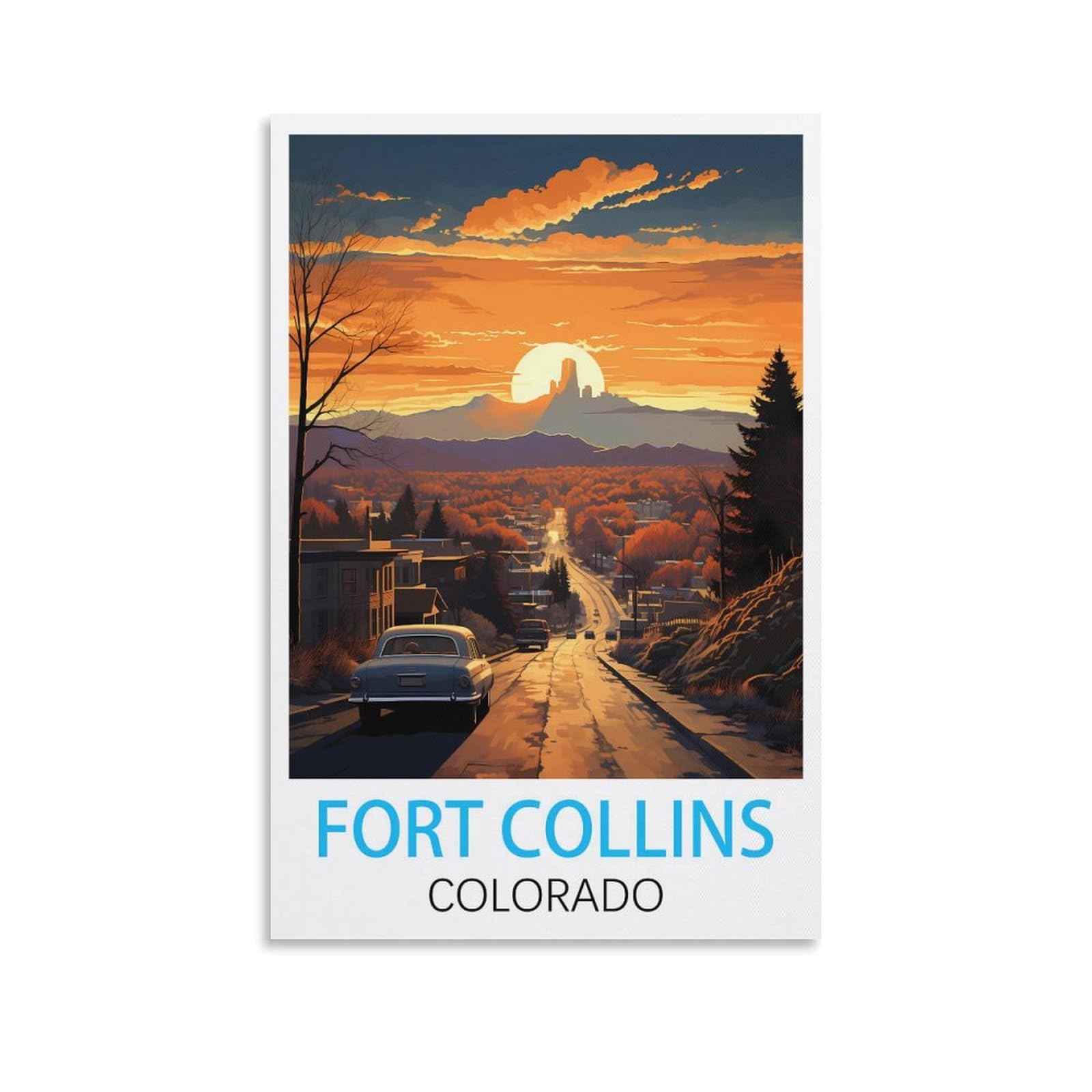 Vintage Metal Tin Sign Funny,Fort Collins Colorados,Tin Sign Retro Wall Art Poster for Home Man Cave, Cafe Bar Wall Decor 15x30cm