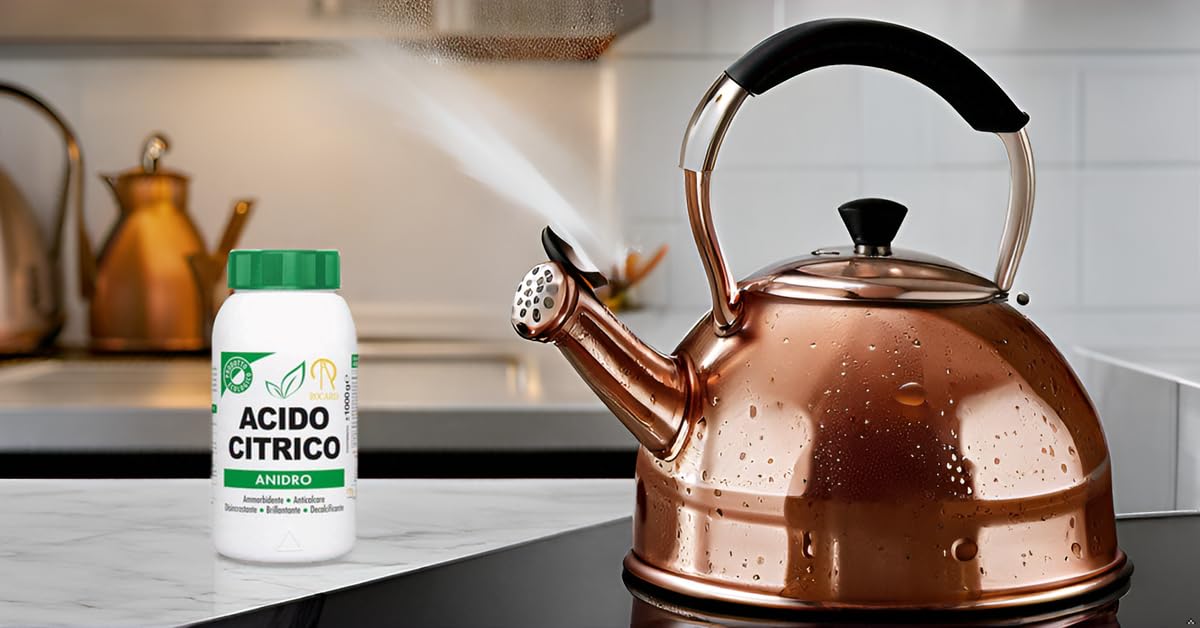 Rocard® Acido Citrico Anidro 1 Kg – Prodotto Naturale Multifunzione 100% Puro | Anticalcare, Disincrostante, Decalcificante, Brillantante per Casa, Cucina e Lavatrice