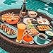Round Rattan Woven Serving Tray Rattan Floating Breakfast Tray with Handles, Swimming Pool Floats, for Adults for Sandbars Spas Bath and Parties Wedding Photography Photo Shoot