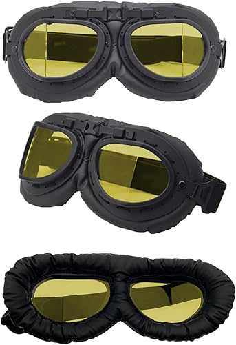 Miniatura 3 de Gafas de motocicleta, paquete de 2 gafas de montar estilo piloto vintage, gafas de hombre ardiente para hombres, mujeres, jóvenes y adultos