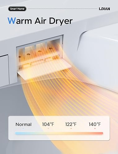 Miniatura 6 de LDian Inodoro inteligente sin tanque con bidé integrado, asiento de inodoro de bidé de una pieza, descarga automática, apertura automática y cierre