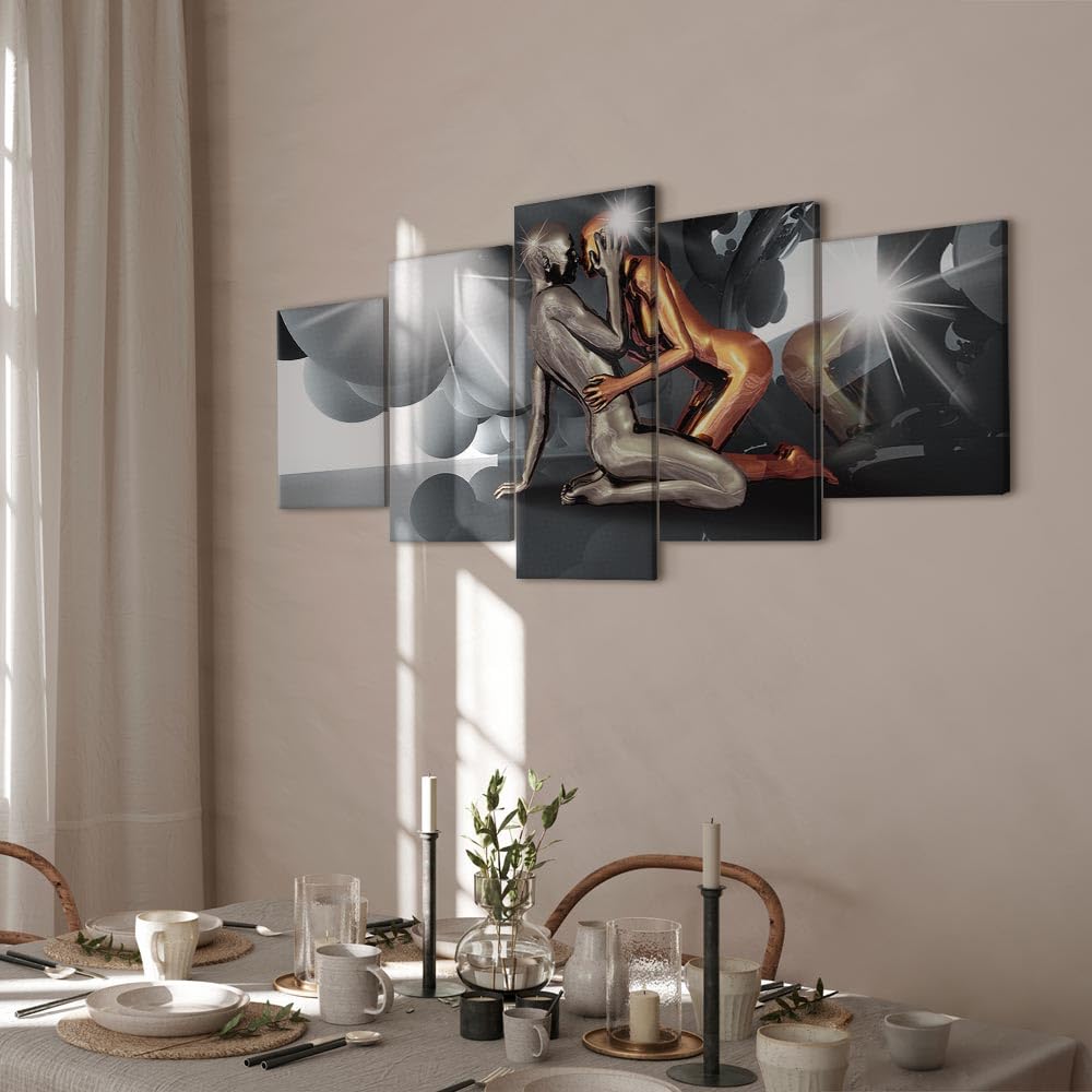 B&D XXL - Grand Tableau en Peinture Acrylique Moderne Salon, Figures 150x75