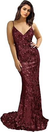 Fanciest Mermaid Sequin Prom Dresses V-Neck Long Formal Dress 2026 Spaghetti Straps Evening Gowns with Side Slit