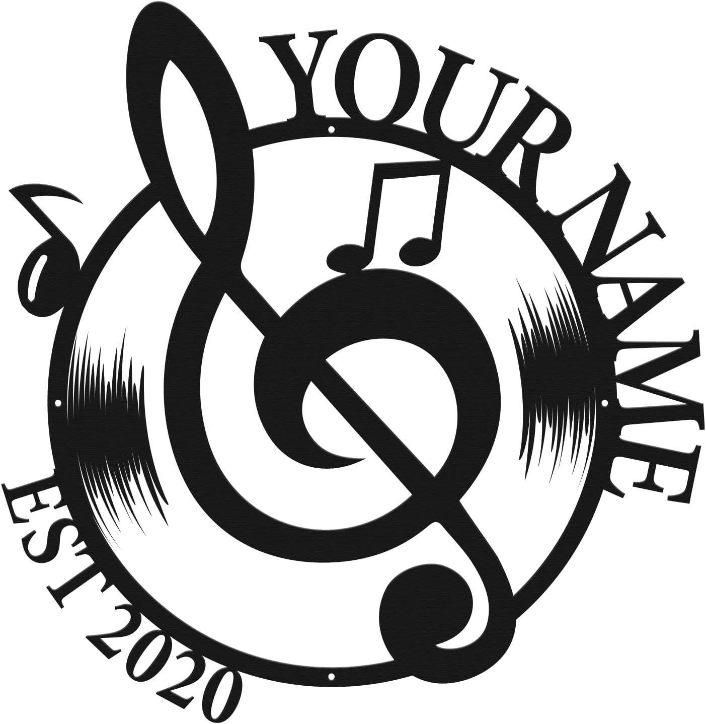 peanut case Personalized Music Metal Name Sign,Custom Wall Art Decor-O