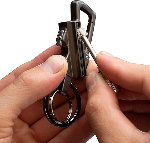 Miniatura 5 de SURVIVE Llavero de metal para abridor de botellas permanente, encendedor reutilizable de supervivencia, kit de palo de golpeador impermeable de