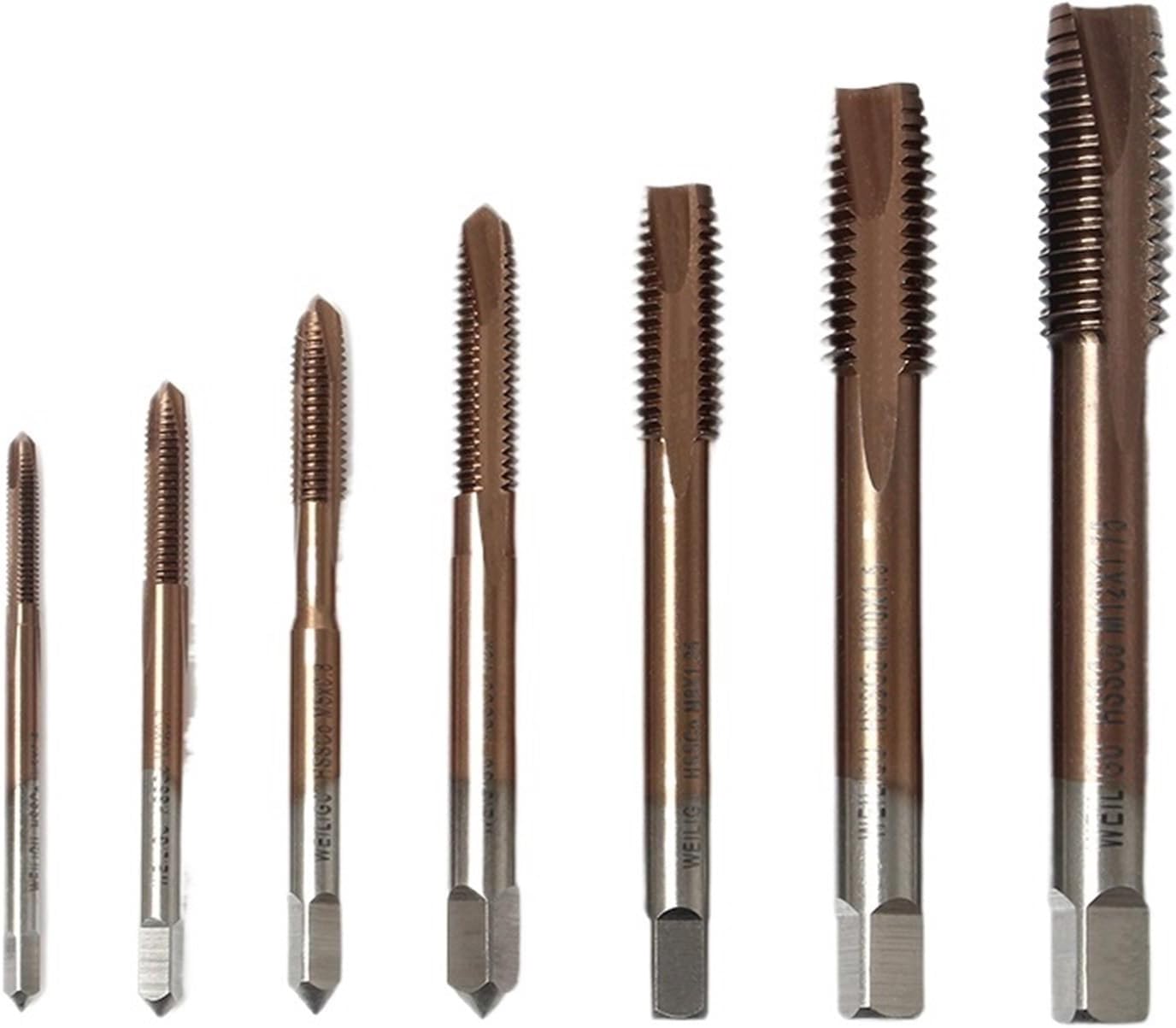 Cobalt Screw Thread Tap Drill Bits M35 Pointed Flute M2-M12 Machine Taps Right Hand 10Pcs(M5x0.8)