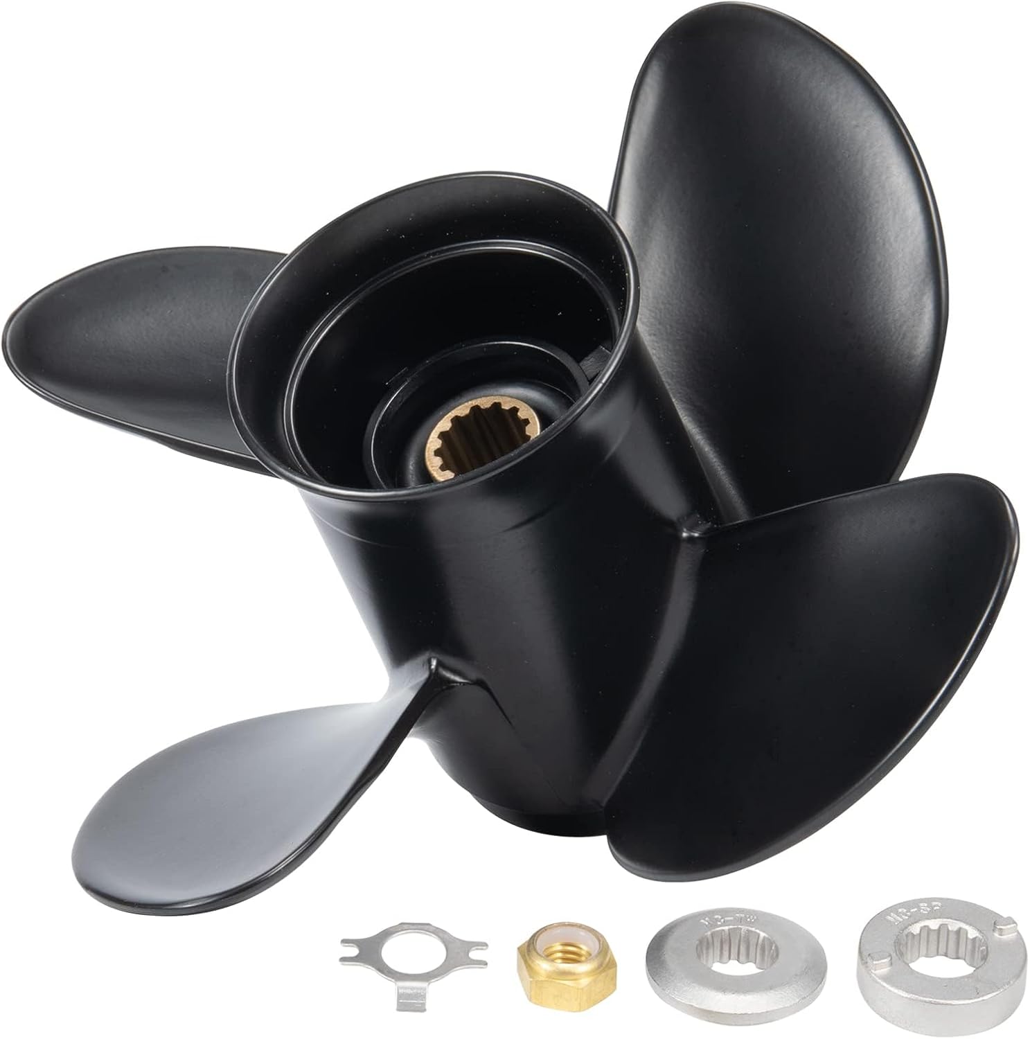 FEIDKS 10.1x14 4-Blade Boat Propeller For Mercury 25-70HP Outboard Engines - Aluminum Replacement