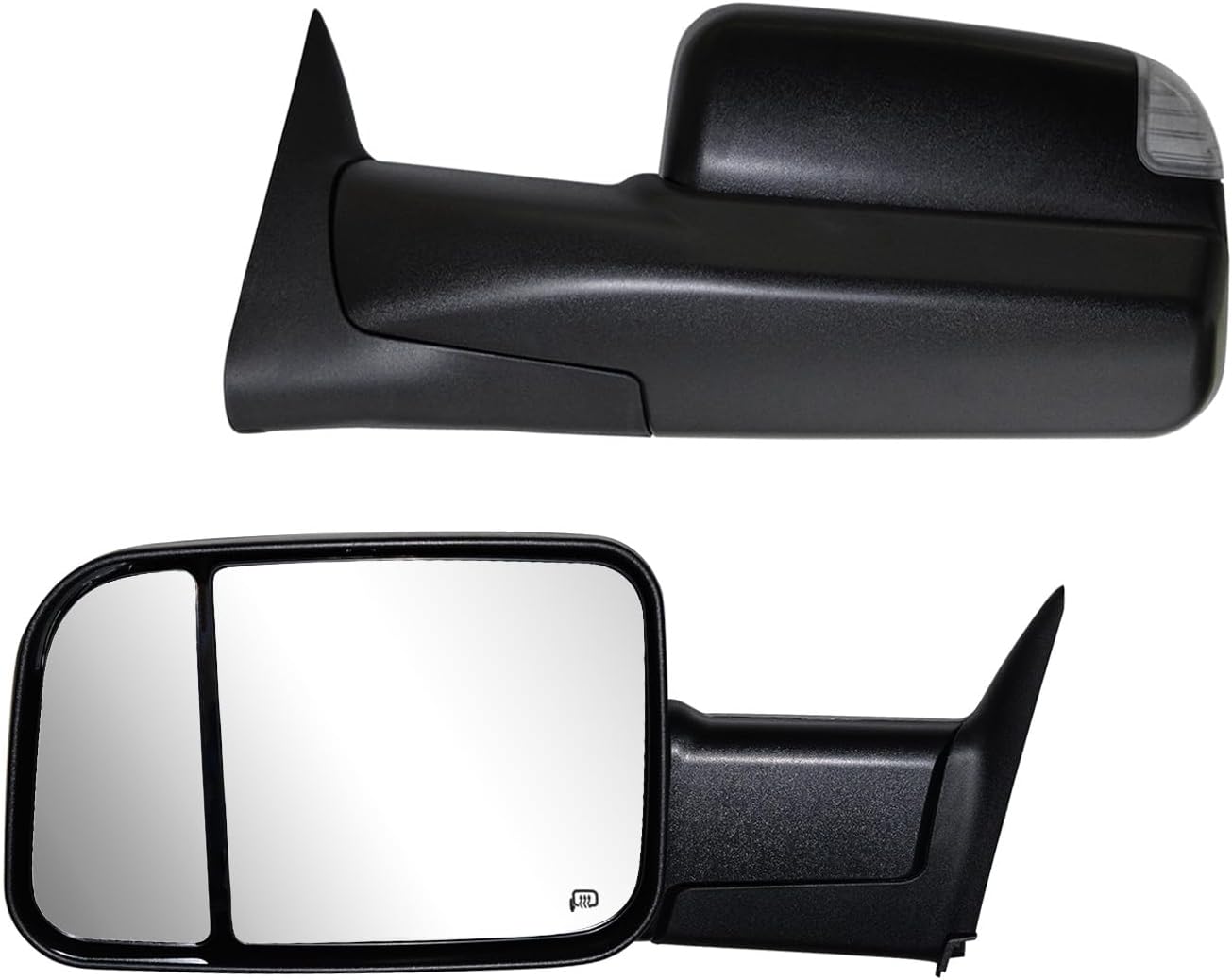 Towing Mirrors Compatible with 94-01 Dodge Ram 1500, 94-02 Ram 2500 3500 Truck View Mirrors Manual Flip Up Power Adjustable Glass Heated Turn Signal Lights Pair Set Left Right