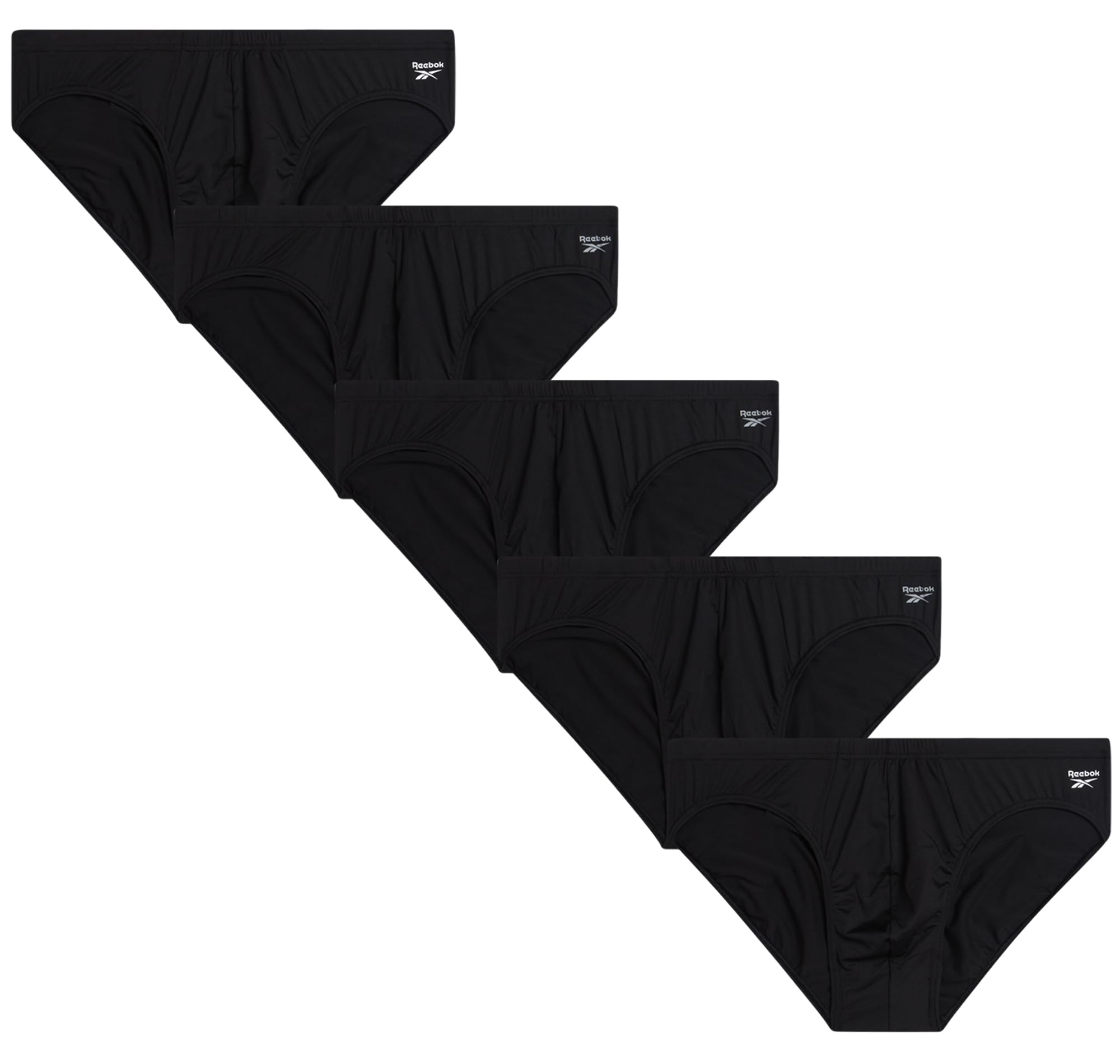 Reebok Mens Underwear Briefs - 5 Pack Quick Dry Soft Stretch Low Rise Briefs for Men - Performance Mens Athletic Underwear